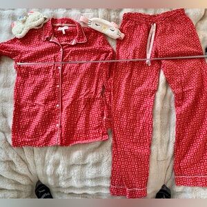 Victoria's Secret Pink Flannel Pajama Set with 2 Eye Masks